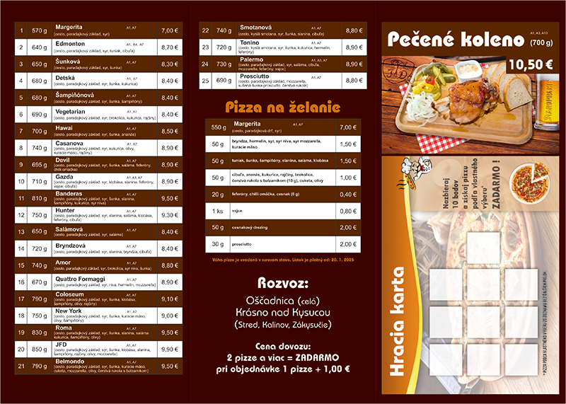 pizza menu penzion funak 2025-2